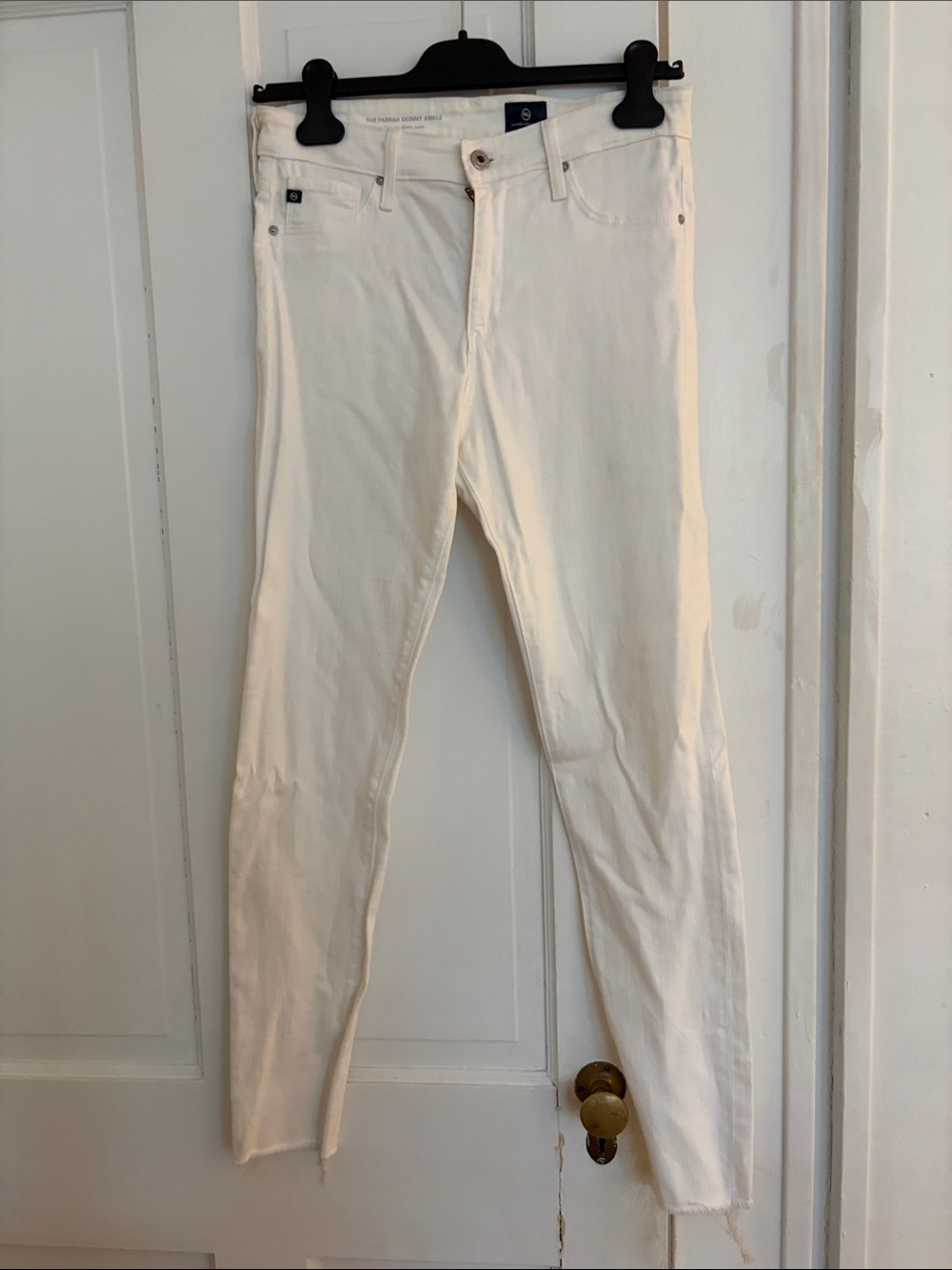 Ag Adriano Goldschmied White Farrah Skinny Ankle Jeans